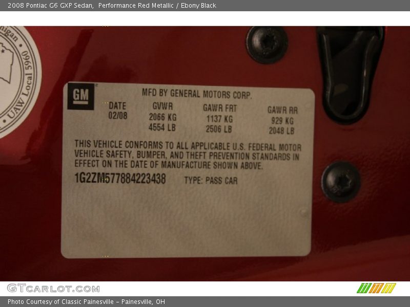 Performance Red Metallic / Ebony Black 2008 Pontiac G6 GXP Sedan