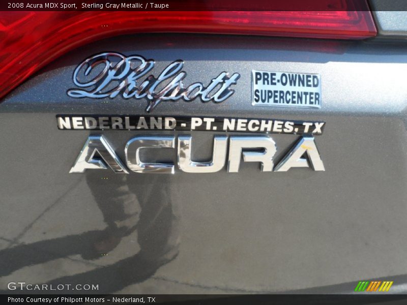 Sterling Gray Metallic / Taupe 2008 Acura MDX Sport