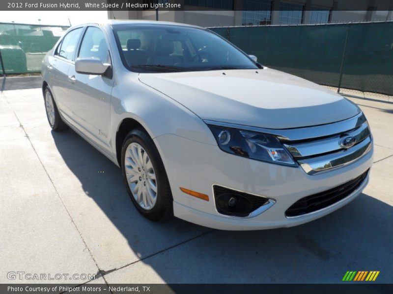 White Suede / Medium Light Stone 2012 Ford Fusion Hybrid