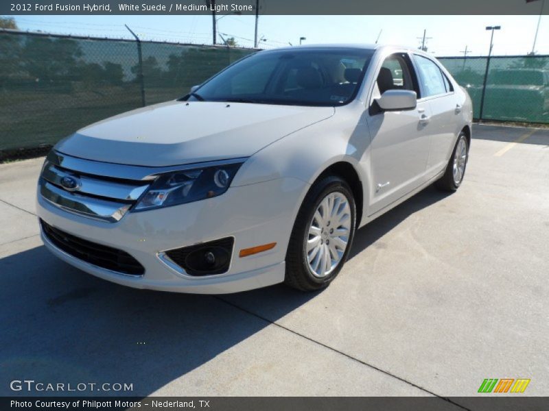 White Suede / Medium Light Stone 2012 Ford Fusion Hybrid