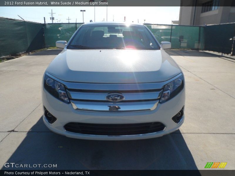 White Suede / Medium Light Stone 2012 Ford Fusion Hybrid