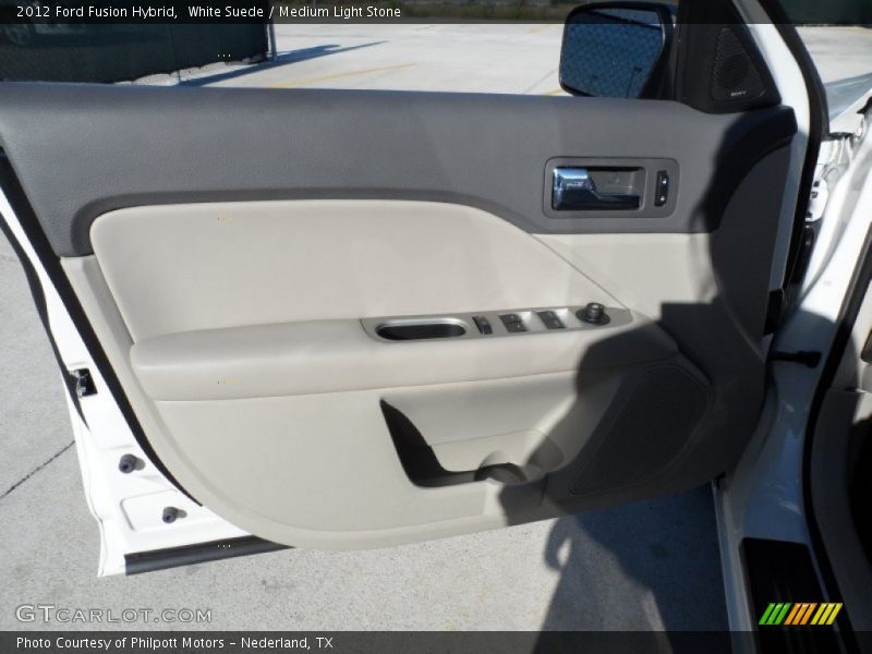 White Suede / Medium Light Stone 2012 Ford Fusion Hybrid
