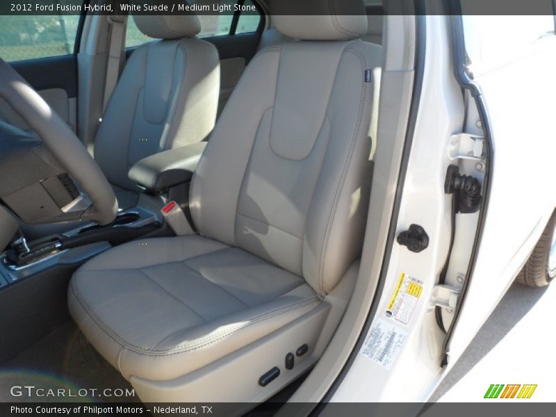 White Suede / Medium Light Stone 2012 Ford Fusion Hybrid