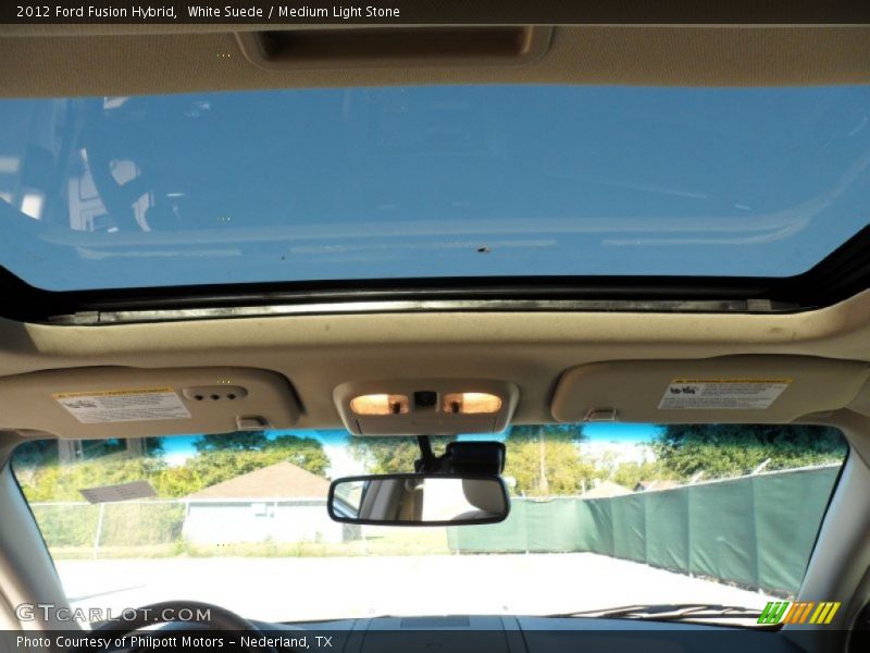 White Suede / Medium Light Stone 2012 Ford Fusion Hybrid