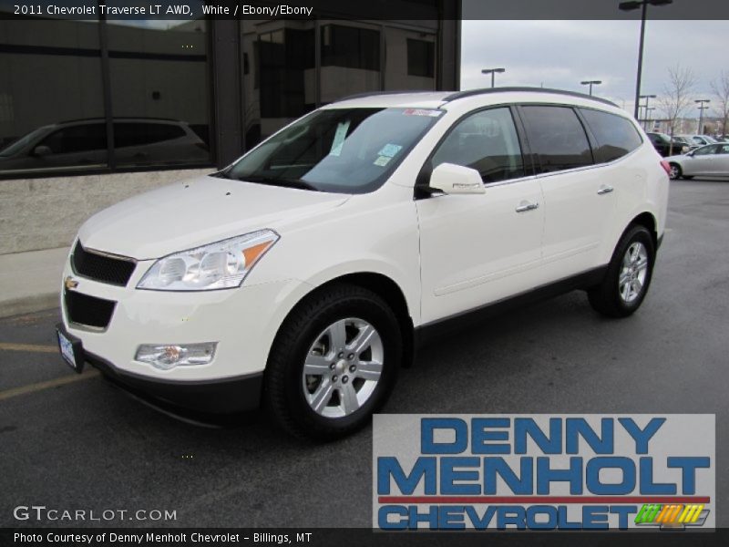 White / Ebony/Ebony 2011 Chevrolet Traverse LT AWD
