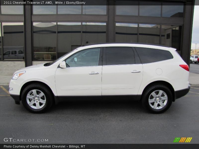 White / Ebony/Ebony 2011 Chevrolet Traverse LT AWD