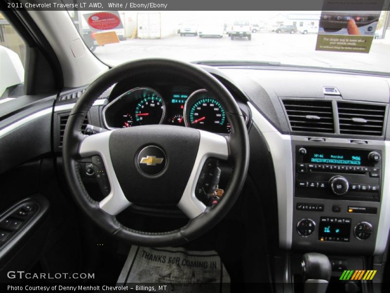 White / Ebony/Ebony 2011 Chevrolet Traverse LT AWD