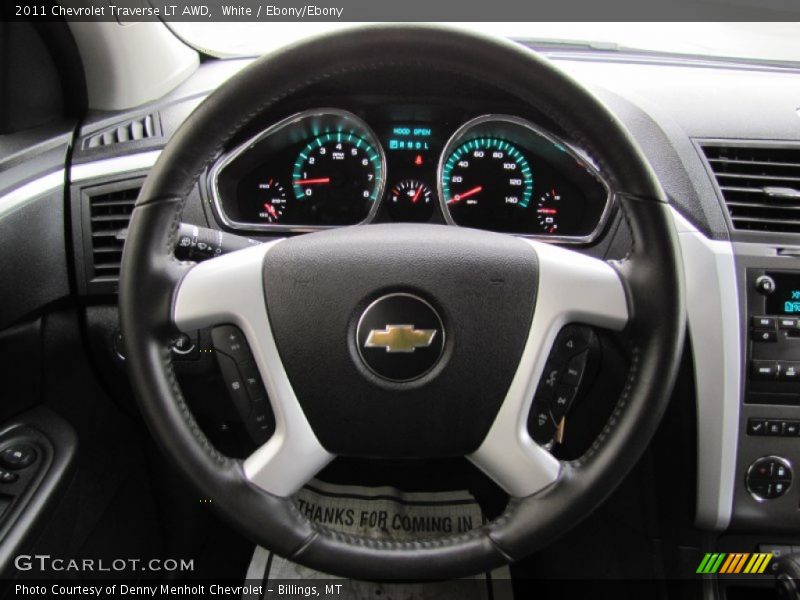 White / Ebony/Ebony 2011 Chevrolet Traverse LT AWD