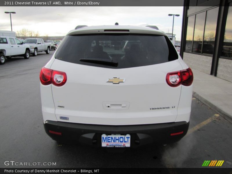 White / Ebony/Ebony 2011 Chevrolet Traverse LT AWD