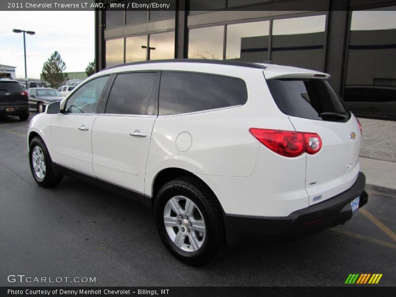 White / Ebony/Ebony 2011 Chevrolet Traverse LT AWD
