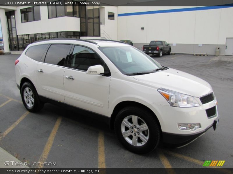 White / Ebony/Ebony 2011 Chevrolet Traverse LT AWD