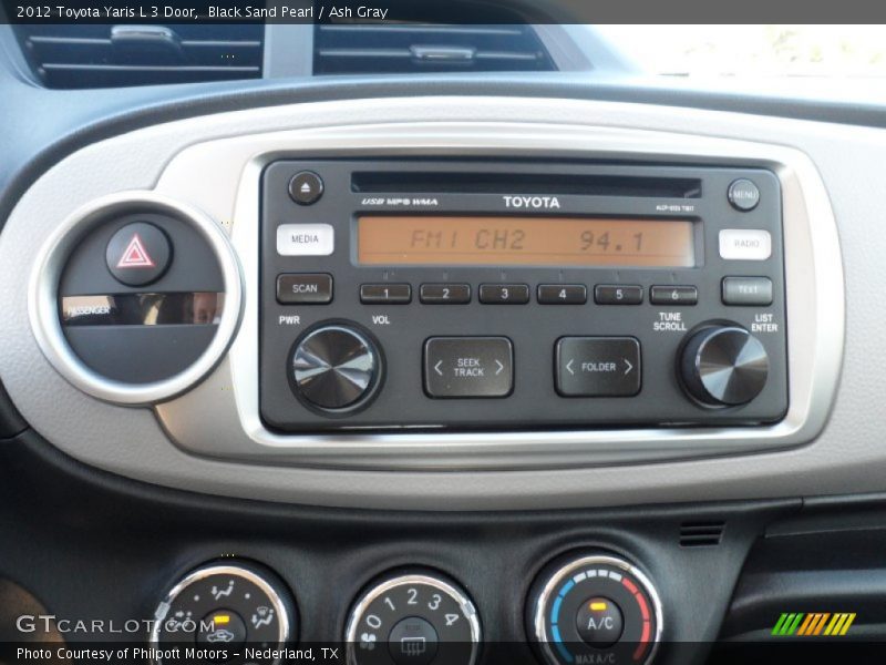 Black Sand Pearl / Ash Gray 2012 Toyota Yaris L 3 Door