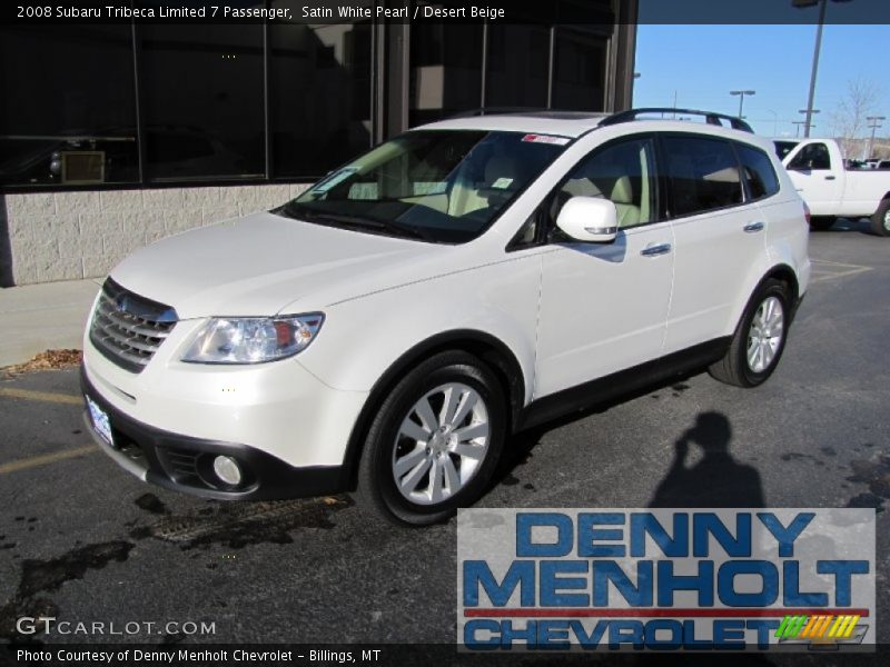 Satin White Pearl / Desert Beige 2008 Subaru Tribeca Limited 7 Passenger