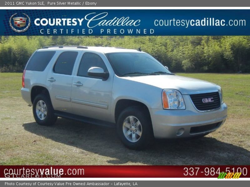 Pure Silver Metallic / Ebony 2011 GMC Yukon SLE