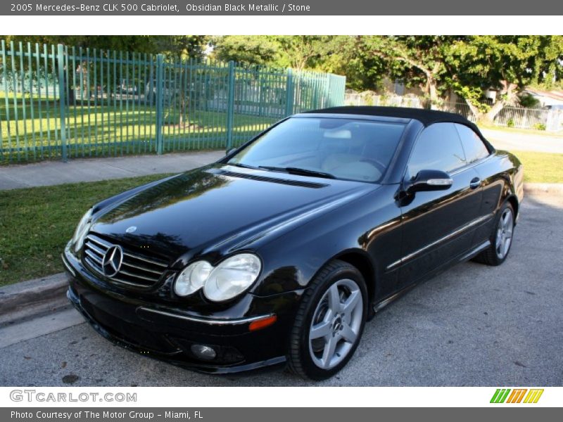 Obsidian Black Metallic / Stone 2005 Mercedes-Benz CLK 500 Cabriolet