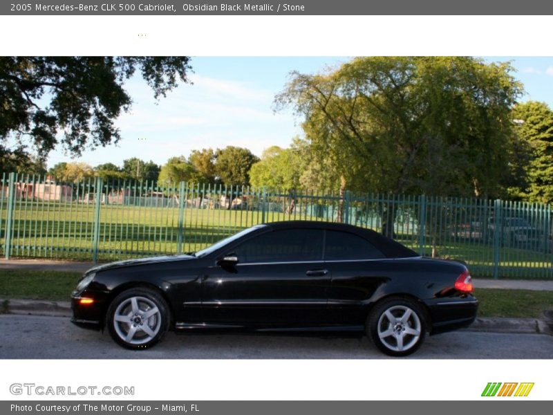 Obsidian Black Metallic / Stone 2005 Mercedes-Benz CLK 500 Cabriolet