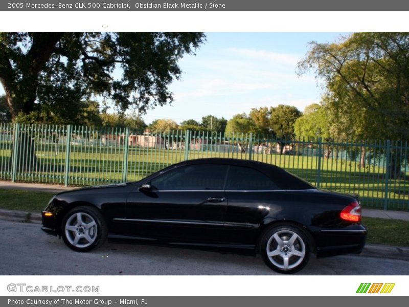 Obsidian Black Metallic / Stone 2005 Mercedes-Benz CLK 500 Cabriolet