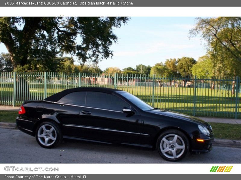 Obsidian Black Metallic / Stone 2005 Mercedes-Benz CLK 500 Cabriolet