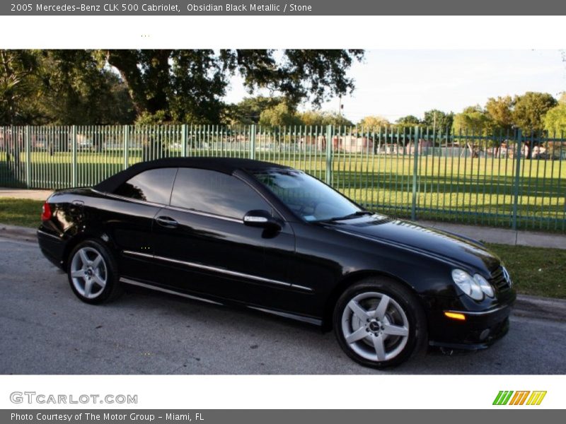 Obsidian Black Metallic / Stone 2005 Mercedes-Benz CLK 500 Cabriolet