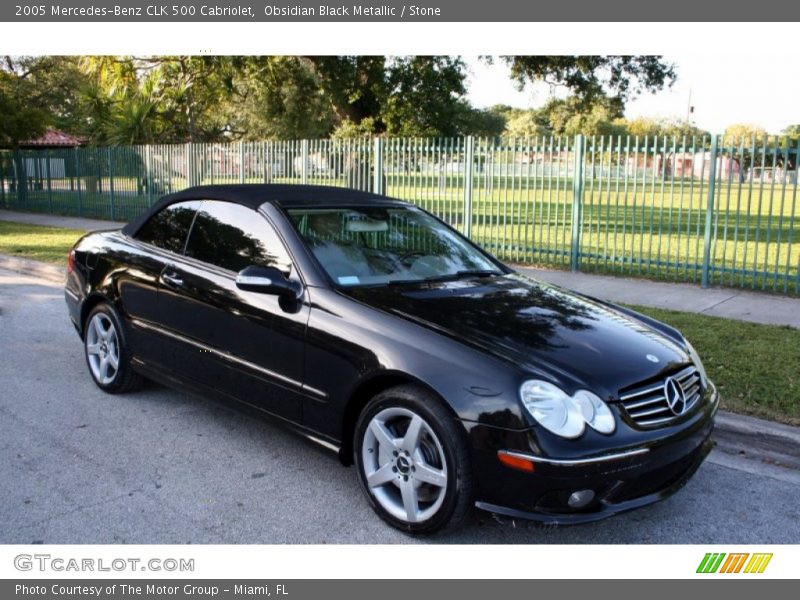 Obsidian Black Metallic / Stone 2005 Mercedes-Benz CLK 500 Cabriolet