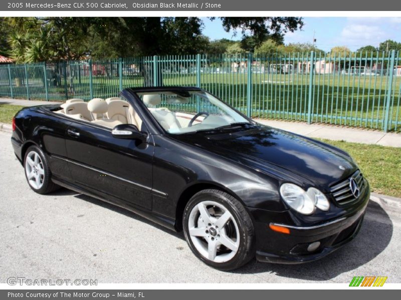 Obsidian Black Metallic / Stone 2005 Mercedes-Benz CLK 500 Cabriolet