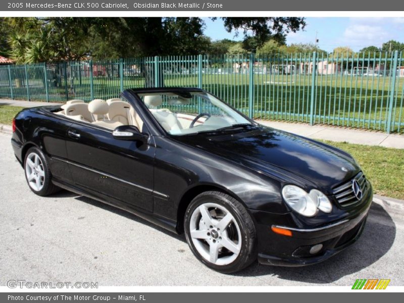 Obsidian Black Metallic / Stone 2005 Mercedes-Benz CLK 500 Cabriolet