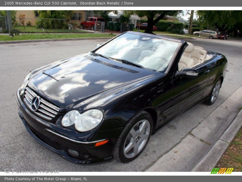Obsidian Black Metallic / Stone 2005 Mercedes-Benz CLK 500 Cabriolet
