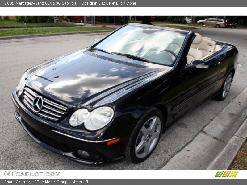 Obsidian Black Metallic / Stone 2005 Mercedes-Benz CLK 500 Cabriolet