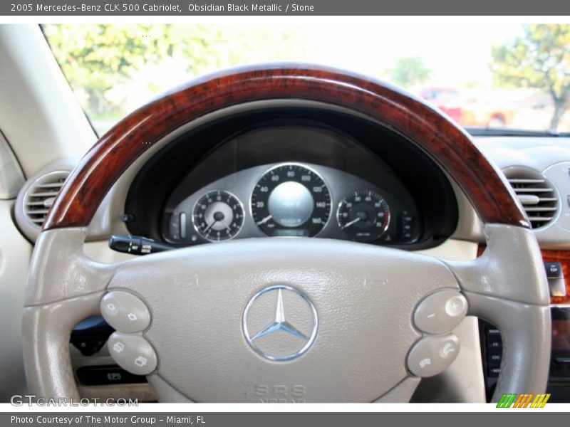 Obsidian Black Metallic / Stone 2005 Mercedes-Benz CLK 500 Cabriolet