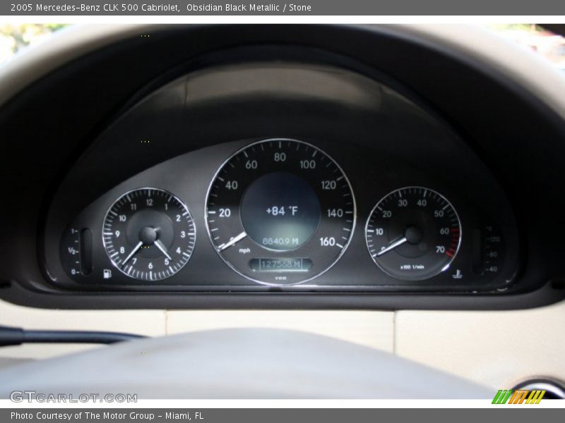 Obsidian Black Metallic / Stone 2005 Mercedes-Benz CLK 500 Cabriolet