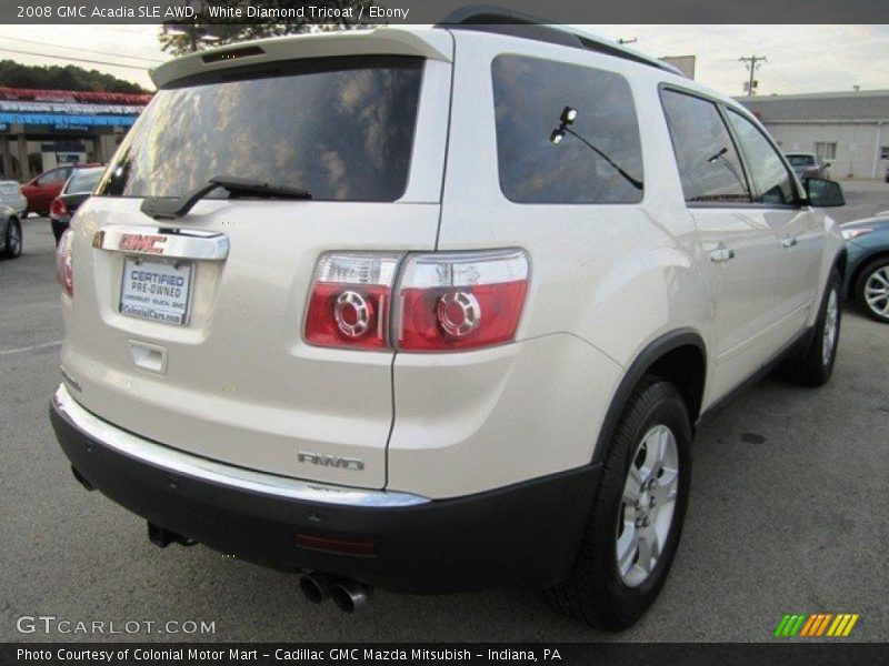 White Diamond Tricoat / Ebony 2008 GMC Acadia SLE AWD