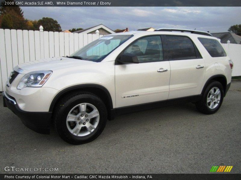White Diamond Tricoat / Ebony 2008 GMC Acadia SLE AWD