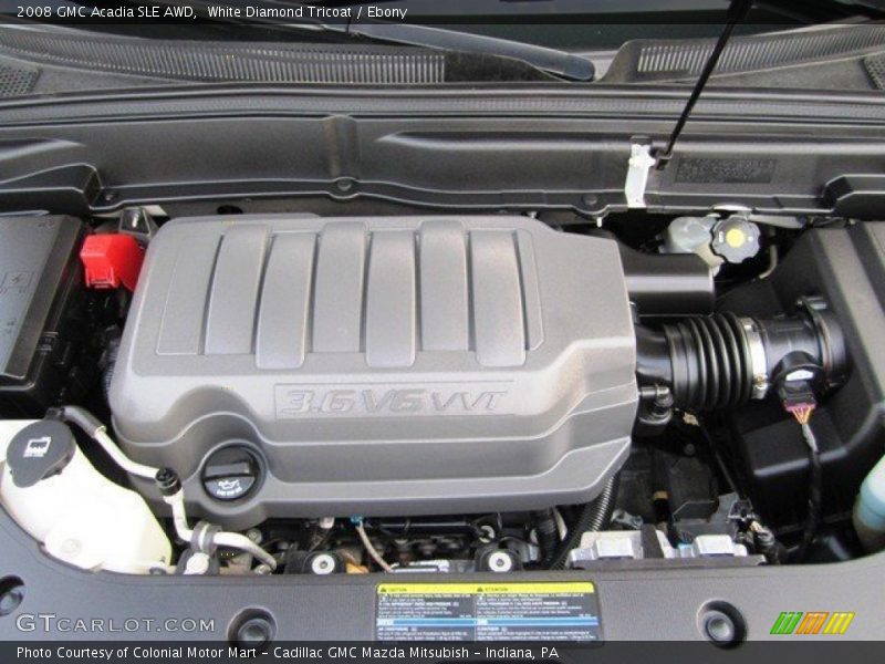 White Diamond Tricoat / Ebony 2008 GMC Acadia SLE AWD