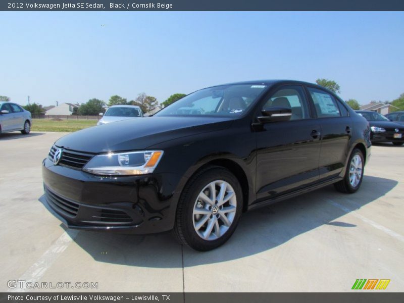 Black / Cornsilk Beige 2012 Volkswagen Jetta SE Sedan