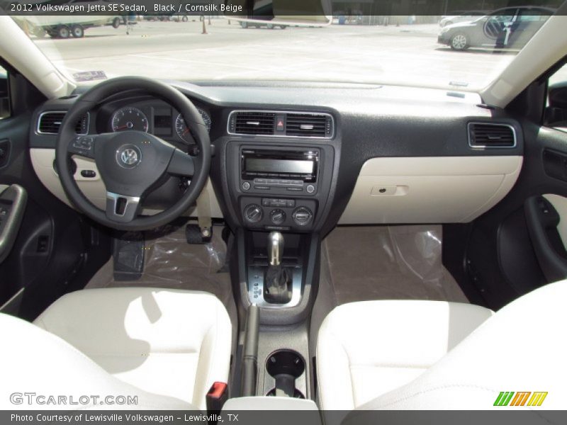 Black / Cornsilk Beige 2012 Volkswagen Jetta SE Sedan