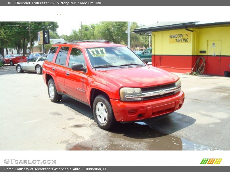 Victory Red / Medium Oak 2002 Chevrolet TrailBlazer LS