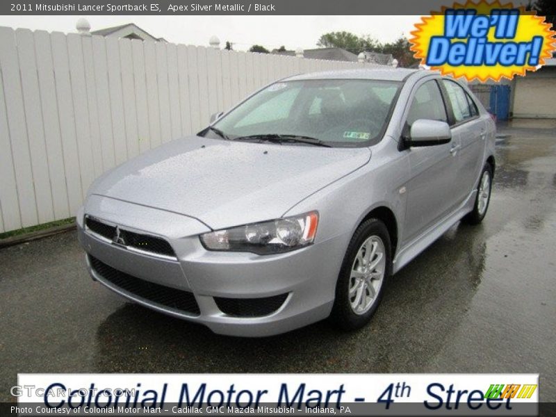 Apex Silver Metallic / Black 2011 Mitsubishi Lancer Sportback ES