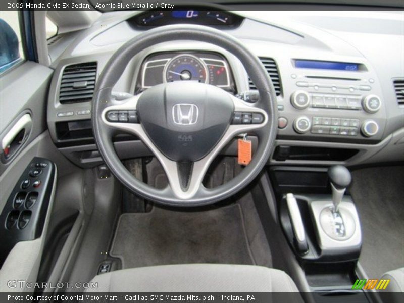 Atomic Blue Metallic / Gray 2009 Honda Civic EX Sedan