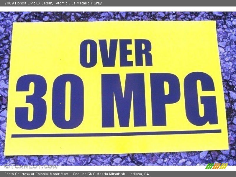 Atomic Blue Metallic / Gray 2009 Honda Civic EX Sedan