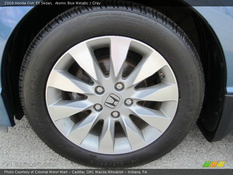Atomic Blue Metallic / Gray 2009 Honda Civic EX Sedan