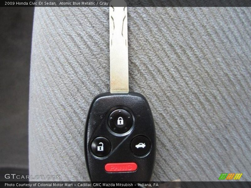 Atomic Blue Metallic / Gray 2009 Honda Civic EX Sedan