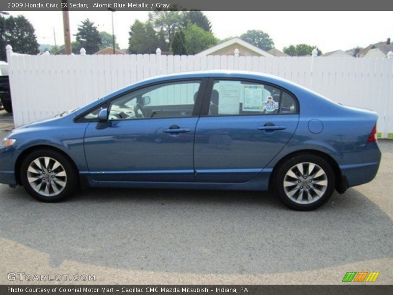 Atomic Blue Metallic / Gray 2009 Honda Civic EX Sedan