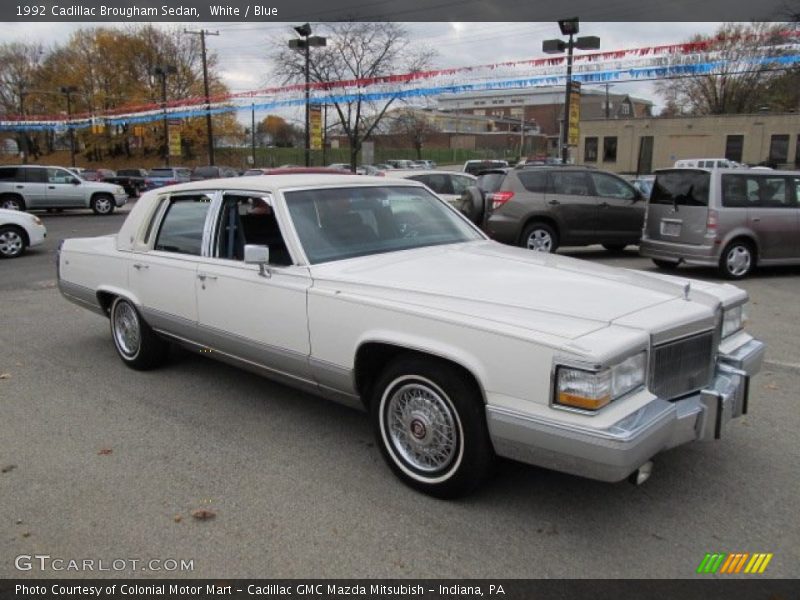 White / Blue 1992 Cadillac Brougham Sedan