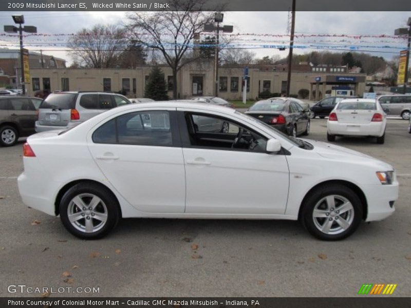 Wicked White Satin / Black 2009 Mitsubishi Lancer ES