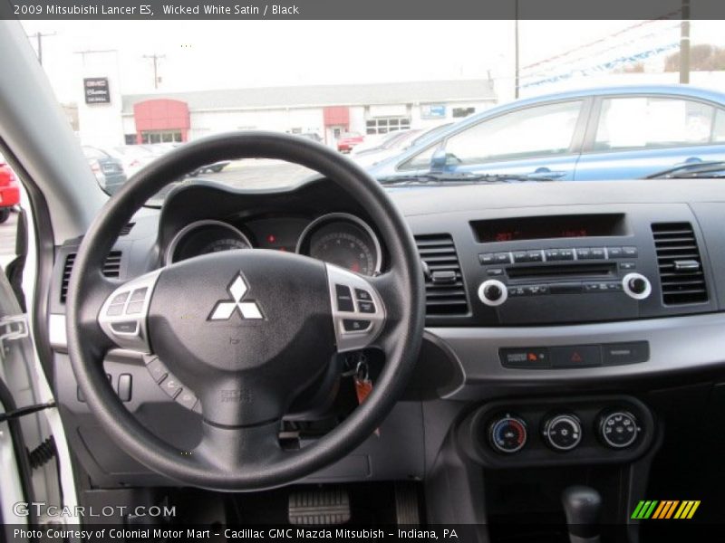 Wicked White Satin / Black 2009 Mitsubishi Lancer ES