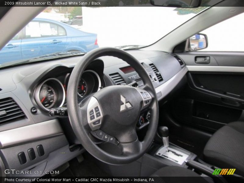Wicked White Satin / Black 2009 Mitsubishi Lancer ES