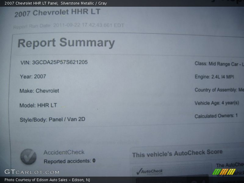 Silverstone Metallic / Gray 2007 Chevrolet HHR LT Panel