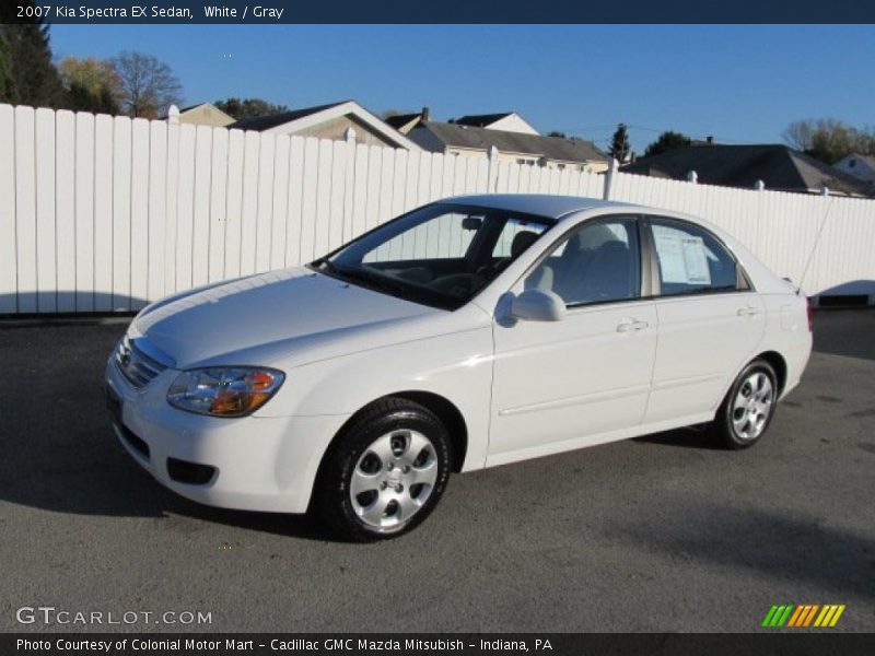 White / Gray 2007 Kia Spectra EX Sedan