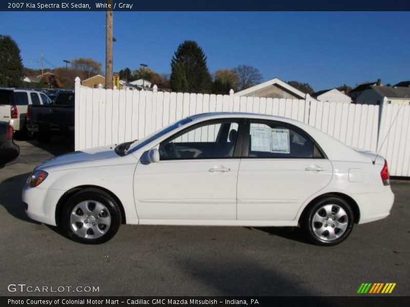 White / Gray 2007 Kia Spectra EX Sedan