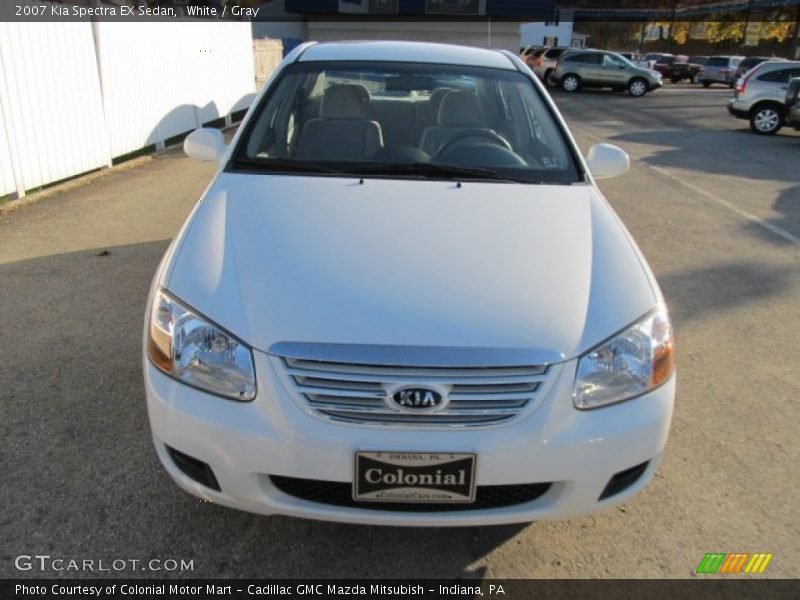 White / Gray 2007 Kia Spectra EX Sedan